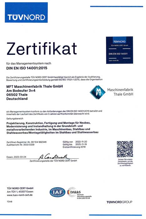 20221120 1 992346 MFT Maschinenfabrik DIN EN ISO 14001 2015 de
